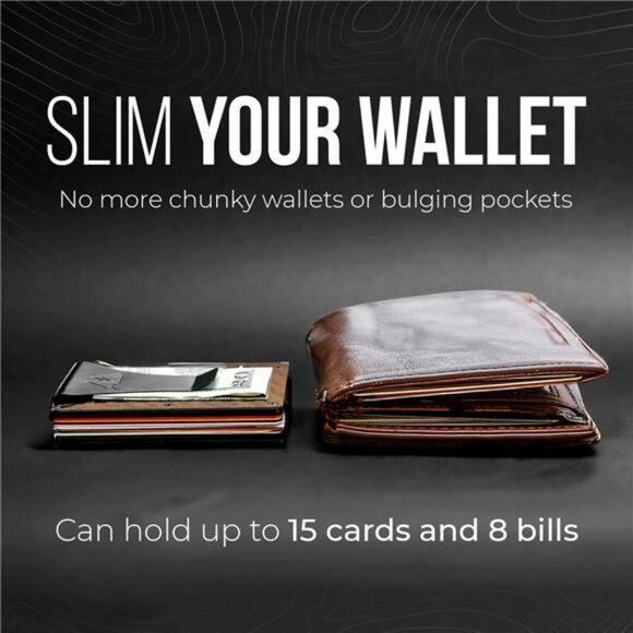 Mountain Voyage Co Leather Wallet - RFID-Blocking Card Holder with Money Clip - Picture 6 of 7